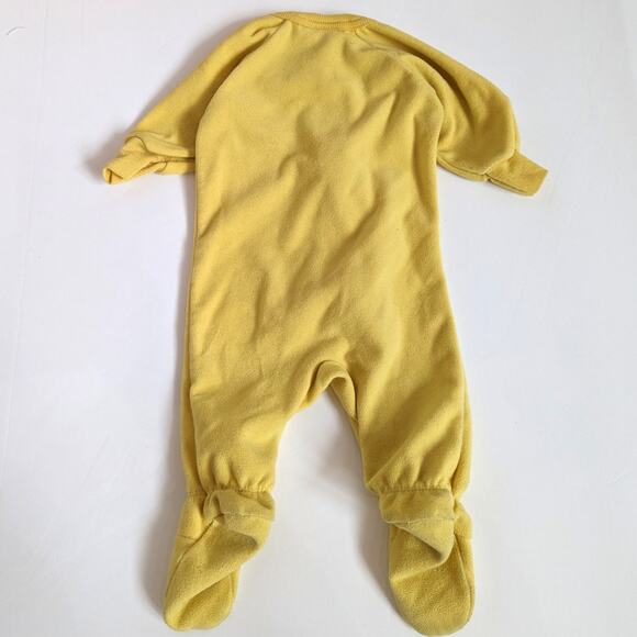 Vintage Carter's Sleeper Unisex Baby Size 6m Yellow Fleece Duck - Picture 3 of 7